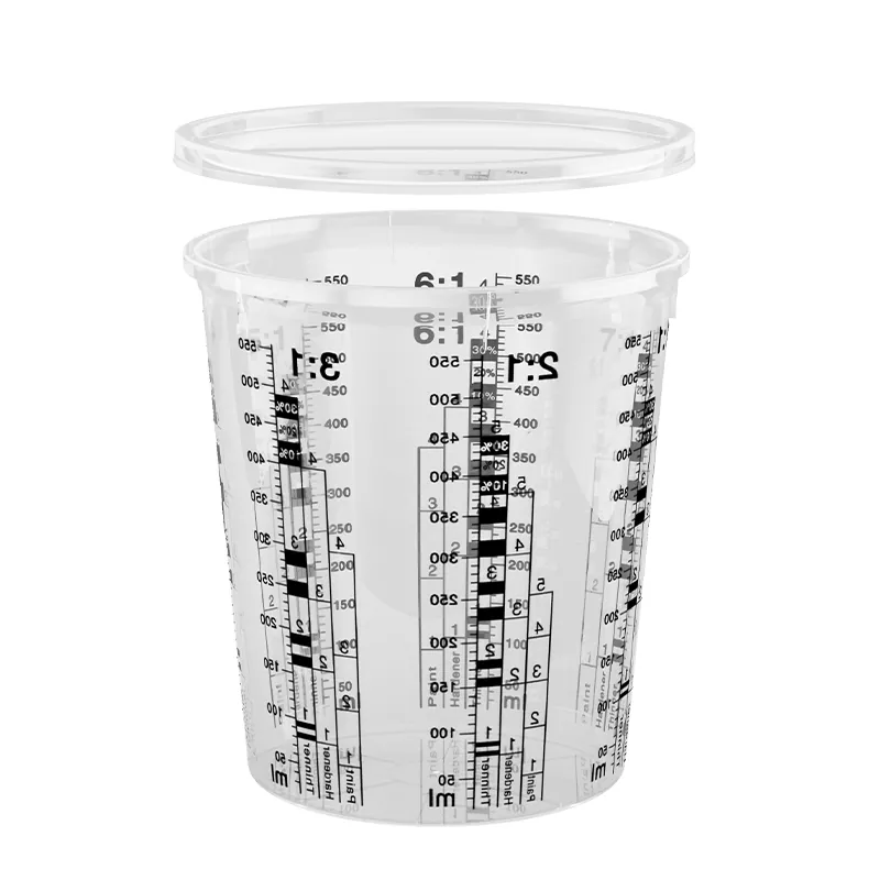 ढक्कन के साथ 680ml पीपी ऑटोमोटिव पेंट मिक्सिंग कप