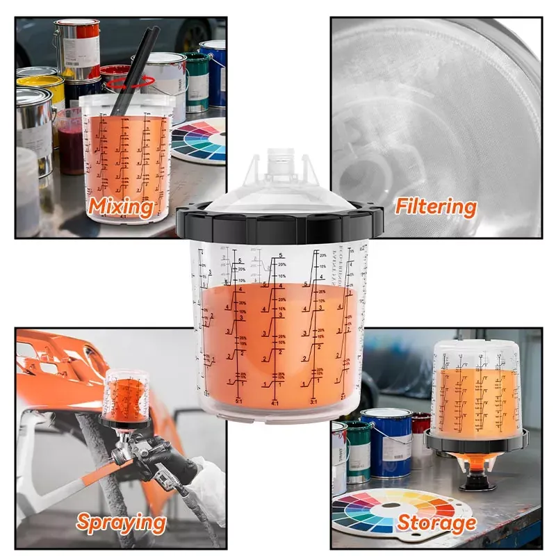 Disposable spray gun cup